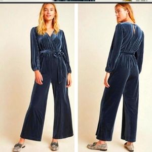 Ali & Jay Velour Ribbed Jumpsuit Blue Size Medium